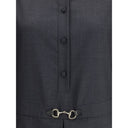 Vestito Casual Grigio in Lana