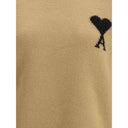 Felpa in lana beige con pile