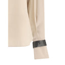 Blusa di seta beige