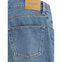Blaue Baumwoll-Jeans mit geradem Bein