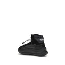 Black Polyester Athletic Sneakers