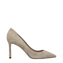 Graue Leder High Heel Pumps