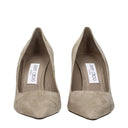 Graue Leder High Heel Pumps