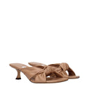 Beige Ledersandalen