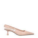 Scarpins de couro rosa com salto alto
