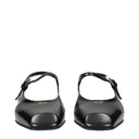 Schwarze Ledersandalen