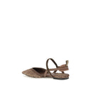 Braune Polyamid Ballerinas