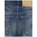 Jeans Azuis de Algodão com Caimento Relaxado