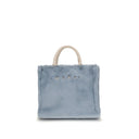 Light Blue Polyester Handbag