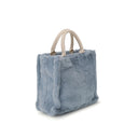 Light Blue Polyester Handbag