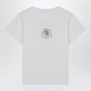 Camiseta blanca de algodón Moncler con corazón bordado