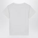 Camiseta branca de algodão Moncler com coração bordado