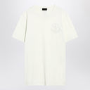 Moncler White cotton T-shirt with three-dimensional logo