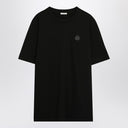 Moncler Black cotton T-shirt with logo patch