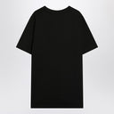 Moncler Black cotton T-shirt with logo patch
