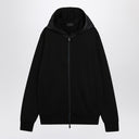 Cardigan nero con zip in cotone e nylon Moncler