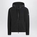 Felpa nera con cappuccio e zip Moncler Grenoble Polartec