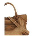 Bolso de mano de cuero de becerro beige Bos Taurus
