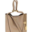Beige Kalbsleder Bos Taurus Schultertasche