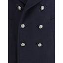 Cappotto di lana blu