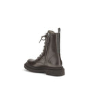 Braune Leder-Schnürstiefel