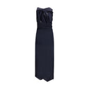 Blue Wool Casual Dress