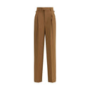 Brown Wool Casual Pants