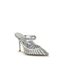 Silberne Leder High Heel Pumps