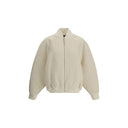 White Wool Bomber