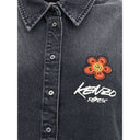 Schwarzes Denim-Hemd