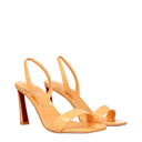 Sandales à talons aiguilles en cuir orange