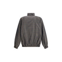 Chaqueta con cremallera con motivo a cuadros marrón y azul