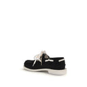 Schwarze Baumwoll Slip-On Loafers