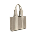 Beige Leinen Schultertasche