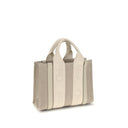 Beige Leinenhandtasche