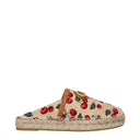 Beige Raffia Hausschuhe