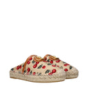 Beige Raffia Hausschuhe