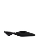 Black Satin Flat Sandals