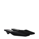 Black Satin Flat Sandals