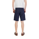 Blaue Baumwoll-Bermuda-Shorts