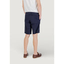 Blaue Baumwoll-Bermuda-Shorts