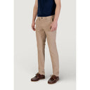 Beige Baumwoll Skinny Hose