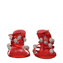 Sandales à talons aiguilles en satin rouge
