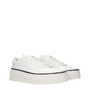 Sneakers con zeppa in pelle bianca