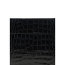 Schwarze Leder Clutch Tasche
