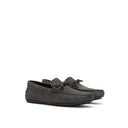 Mocassim de Couro Nubuc Cinza