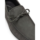 Mocassim de Couro Nubuc Cinza