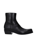Schwarze Leder-Stiefeletten