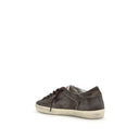 Gray Calf Leather Bos Taurus Low Top Sneakers