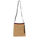 Beige Raffia Umhängetasche